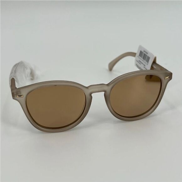 Le Specs Bandwagon 51mm Round NWT Sunglasses in Matte Stone unisex Curvy Cat - Picture 3 of 10